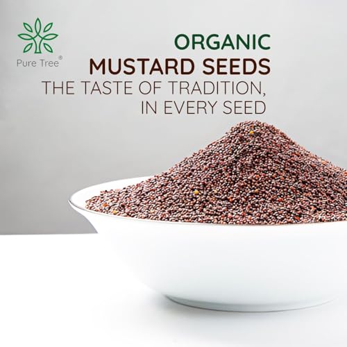Image of Pure Tree Certified Organic Mustard Seeds Small | 5 Kg / 5000 g | Black Small Mustard Rai Seeds Small | Sasive seeds Whole Kali Rai Dana | Sarson dana Indian Spice Gluten Free