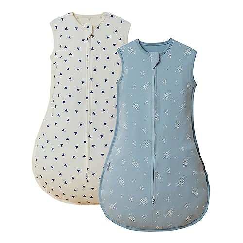 Image of insular Wearable Blanket 2 Pack Cotton Baby Sleep Sack with 2-Way Zipper for Boys Girls Unisex