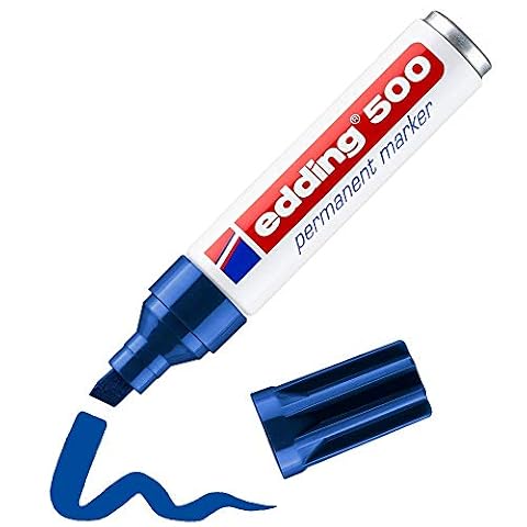Edding 500 marker permanentny z końcówką dłutową, 2-7 mm 1 jednolity niebieski