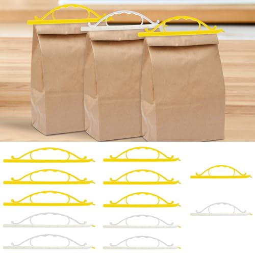 12 clips de cierre para bolsas con asa, dispensador de aperitivos, 3 tamaños, fácil de limpiar, dispensador de aperitivos para cerrar aperitivos, productos secos, carne, verduras