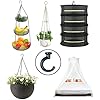 Large Swag Ceiling Hooks Heavy Duty Swag Hook with Hardware for Hanging Plants Ceiling Installation Cavity Wall Fixing (2 Sets, Black)