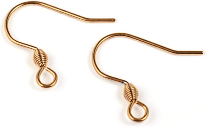 Craftdady 200pcs Stainless Steel French Earring Hooks Fish Hook Ear Wires with Ball for Jewelry Making (Gold,16x19.5mm)