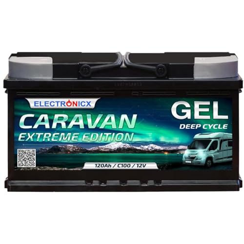 Electronicx 12 V 120 Ah Gel-Batterie – Deep Cycle Solarbatterie für Caravan, Camping & Marine – Wartungsfrei – Extrem Lange Lebensdauer für Wohnmobile, Boote und netzunabhängige Stromversorgungen
