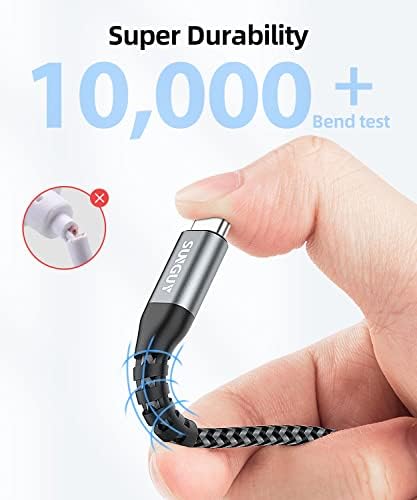 SUNGUY USB C to USB C Cable, 0.5m x2 PD 60W Type C to Type C Fast Charging Cable for iPad Pro 2020, MacBook Pro 2020,iPad Air 4, Samsung S20 S10 S9, Xiaomi, Huawei,Pixel, Switch etc