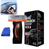 xiteluo Handheld Glass Oil-Film Remover for Car, Glass Emulsion Cleaner with Cleaning Board, Removes oil film & Smudges, Improve Windshield Clarity for Safe Driving (1pcs)