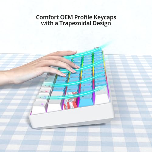 Image of 60 Percent Gaming Keyboard Portable Wired Mechanical Keyboard Ultra Compact Keyboard RGB Backlit Red Switch for Windows PC Laptop Gamers(61 Blue)