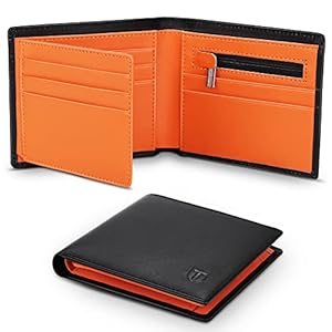 TEEHON® Wallets Mens Slim Genuine Leather RFID Blocking Wallet Mens with 11 Card Holder, 2 banknote compartments, Coin…