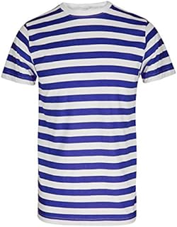 Quest-Mart New Men's Kid's Striped Cotton Stripey T-Shirt Short Sleeve Stripe Cotton T-Shirts