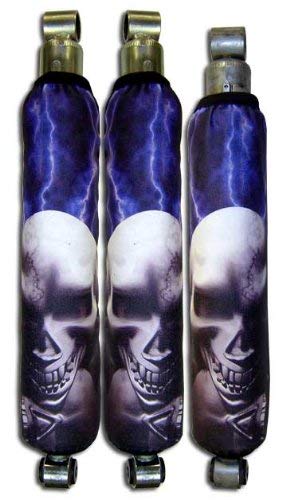 VPS Shock Cover Compatible With Yamaha Raptor 660 700 Blue Skull Pile Shock Covers