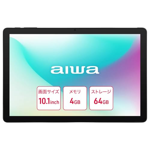 aiwa tab AS10L, JA5-TBA1011, 64GB, �^�u���b�g, Dark Gray, 10.1�C���`, 1280×800px, Android 15, 4GB, 6000mAh