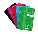 Clairefontaine 3599C - One Stapled Alphabetical Address Book - 9x14 cm - 96 Small Squares Pages - White Paper 90 g - Laminated Card Cover Random Colour