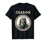 Ropa Agema Camiseta Caronte barquero del inframundo mitología griega, Unisex, Manga corta, T-shirt, Negro, Pequeño