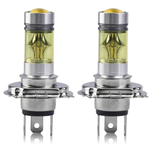 Dorccsi 2 faros antiniebla amarillos, H4, 12 V, 100 W, bombillas LED antiniebla de alta luminosidad, aleación de aluminio, accesorios para coche, bombillas LED H11, LE
