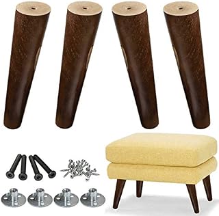 AORYVIC Wood Sofa Legs 8 inch Pack of 4 Walnut Finished Furniture Feet