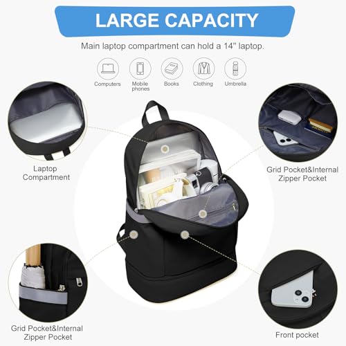 Image of coofay Gym Backpack For Women, Gym Bag with Shoe Compartment