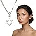 Alef Bet by Paula Tiny Star of David Necklace - 925 Sterling Silver or 14K Gold Plated - Minimalist 1/4
