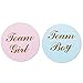 MAGJUCHE 80-Pack, 2” Gold Gender Reveal Stickers, Team boy and Team Girl Baby Shower Sticker Labels