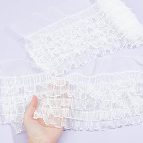 NICENEEDED 85 CM Stretch Ruffle Lace Trim - Image 3