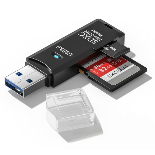 USB 3.0 Card Reader SD Card Reader External Memory Card Adapter High-speed SD Card Reader 2-in-1 Supports SD/TF/SDHC/SDXC/MMC Compatible with Windows OS