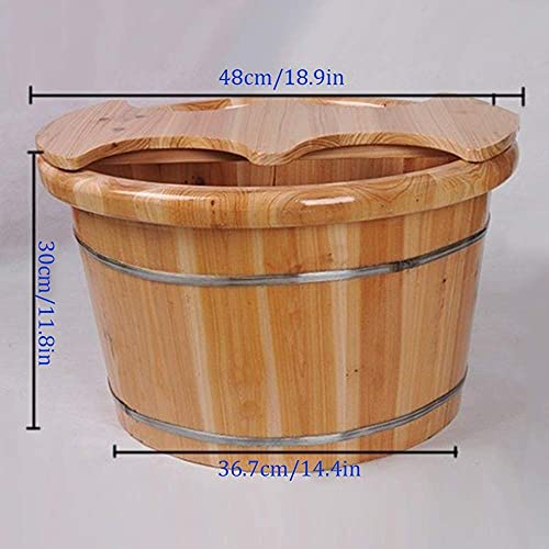Cubeta de madera para baño de pies con tapa y aislamiento miniatura 2