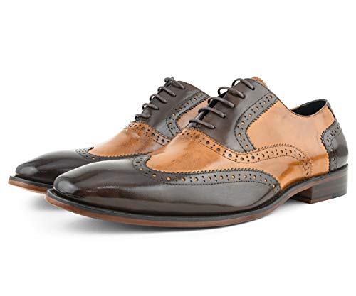 Asher Green AG100 - Men's Dress Shoes - Genuine Calf Leather Wingtip Oxfords - Two Tone and Multi Tone Mens Dress Shoes3