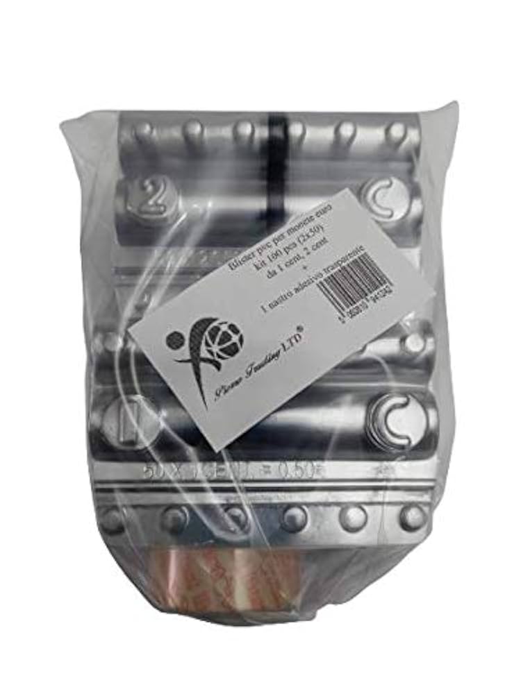 Kit 100 Blister Per Monete Euro - 50 Da 1€ E 50 Da 2€ Con Nastro Adesivo Omaggio - Foto 5