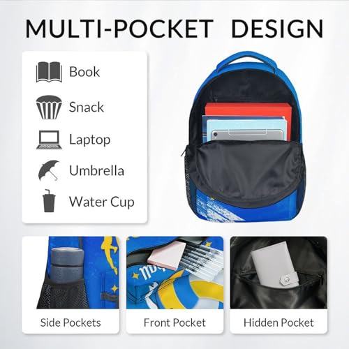 COZYAURA Girls Backpack - 17 Inch Volleyball Bookbag for Girls - Sports School Bags for Kids - Durable Blue Elementary Middle School Backpack3