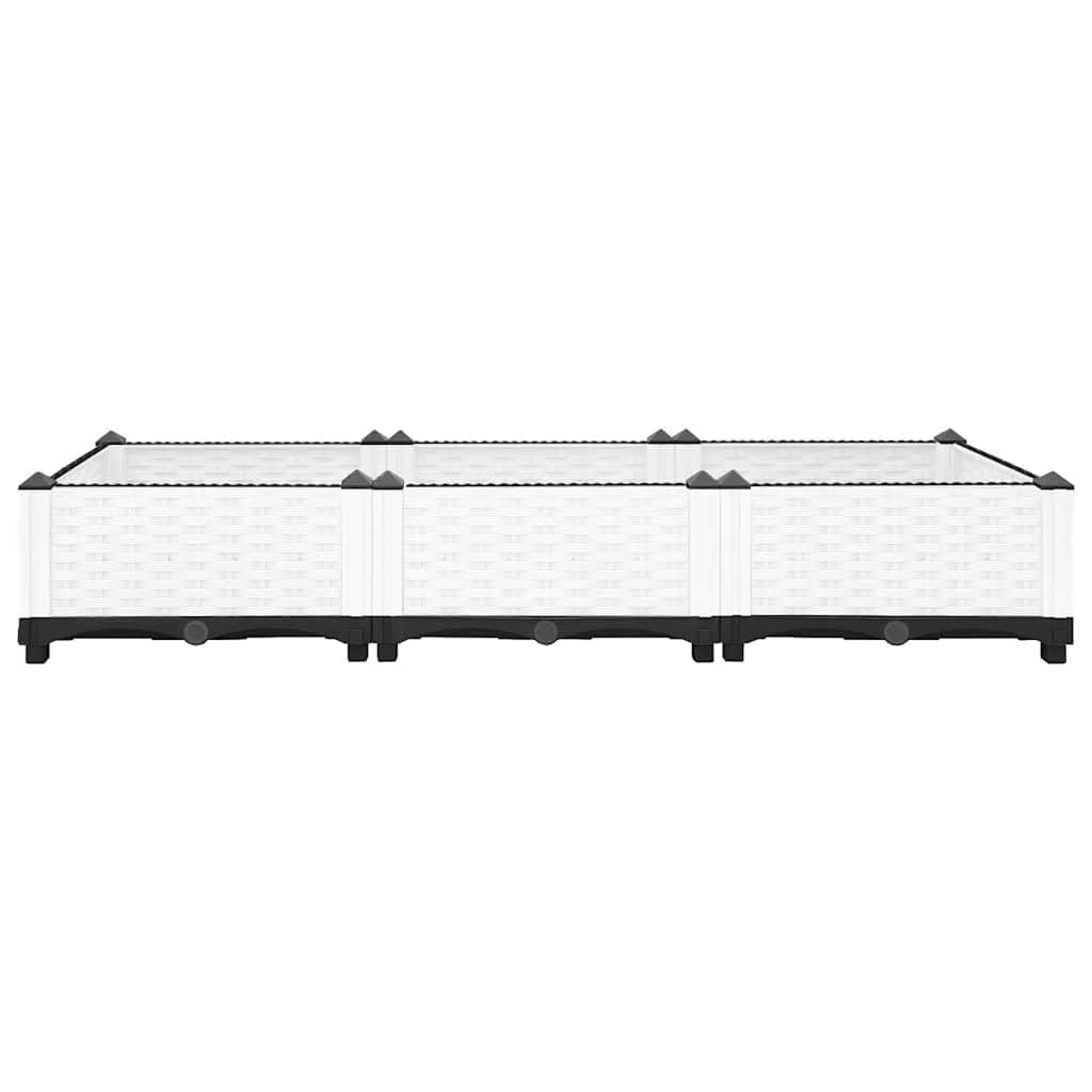 Jardinera de polipropileno de 120 x 40 x 23 cm, con almacenamiento de agua, resistente a las heladas, para jardín, terraza y balcón, macetero para hierbas, maceta exterior con protección
