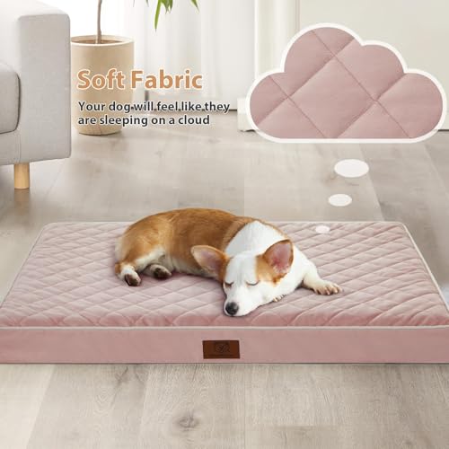 Image of WNPETHOME Orthopedic XL Dog Bed for Crate, Waterproof Extra Large Dogs Bed with Removable Washable Cover, Multi-Needle Quilting Dogs Crate Bed