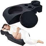 Pregnancy Pillows for Sleeping Massage, Full Body Pregnancy Cushion & Headrest After Breast Surgery & Lower Back Pain by KONOVOLY (Black)