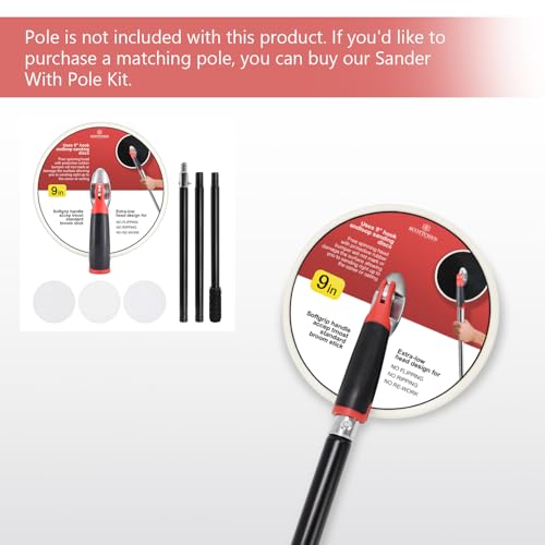 SCOTTCHEN Drywall Sander 9 Inch Radial Round Pole Sander for Dry Wall Include 3pcs Sanding Sheets 80,100,150 Grits