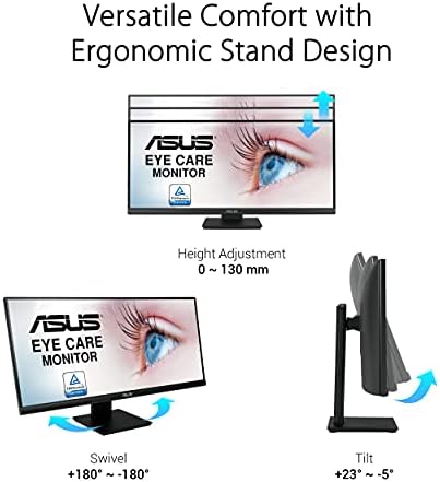 ASUS VP299CL Eye Care Monitor â 29", 21:9 Ultra-wide FHD (2560 x 1080), IPS, HDR-10, USB-C, 75Hz, Adaptive-Sync/FreeSync, 1ms MPRT, Low Blue Light, Flicker Free, Wall Mountable