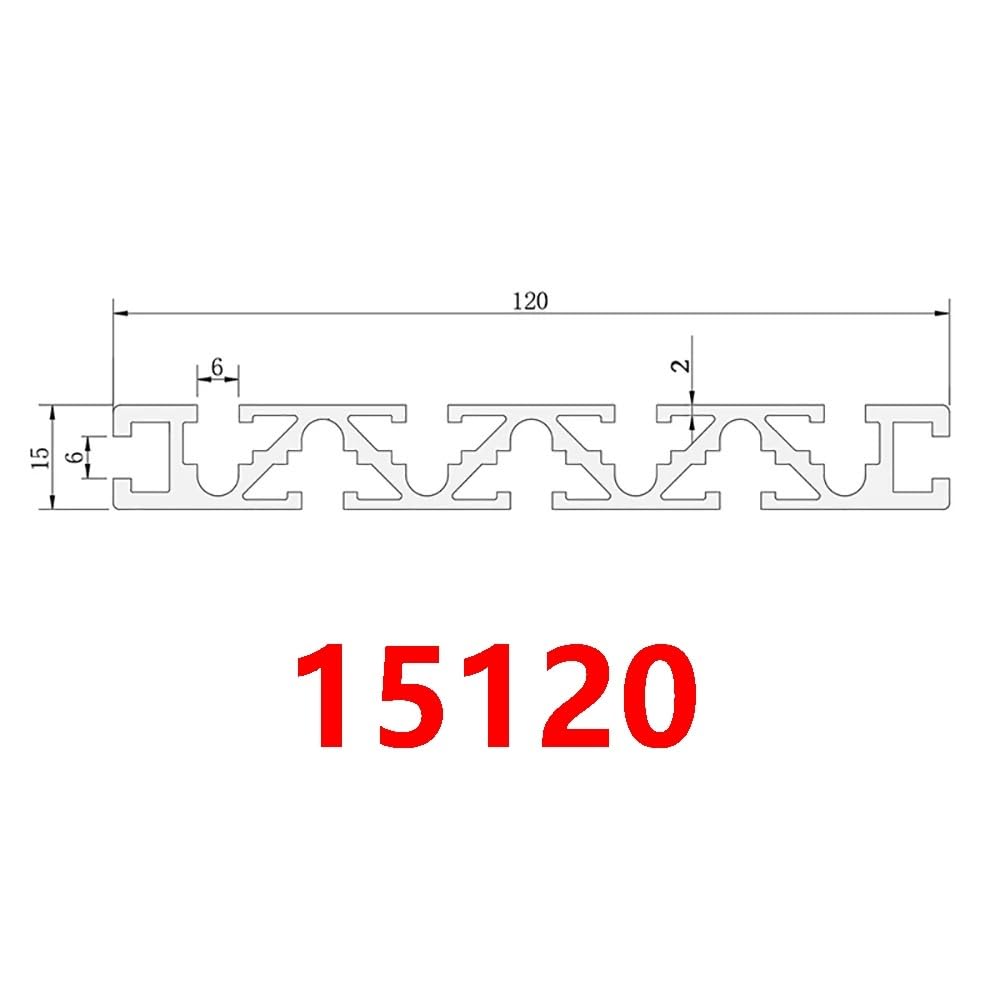 GTPBAO Profilo in alluminio estruso 15x120mm Profilo lineare for guida anodizzato Telaio for staffa fai da te Telaio for macchinari Mobili Rack Binario estruso(800mm long)