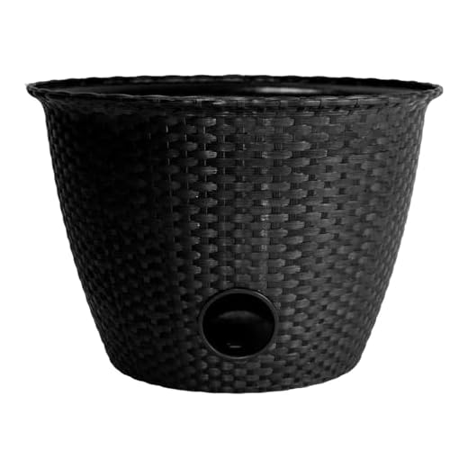 The HC Companies 18 Inch Garden Hose Pot - Durable Lightweight Decorative Hose Pot for Yard, 100-Foot Capacity Hose Storage, Black