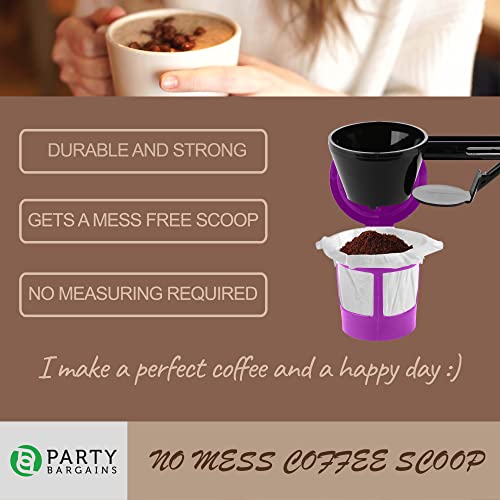 Party Bargains Coffee Scoop For Keurig Reusable K Cups - 1 Scoop For Single Serve Refillable Keurig Filters - Black #TOP2