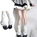 RUIFUU Y2K Kawaii Bow Lace Leg Warmer, White Knitted Leg Warmer for Women Cute Fashion Ankle Warmer Trim Leg Sleeve Socks Lolita Accessories for Women