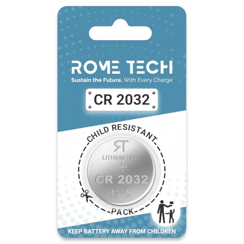 Rome Tech CR2032 Batterie Replacement Compatible with X X-House, Chamberlain MC100-P2, KLIK5U-BK2 Clicker 2-Button Garage Door Opener Battery - CR2032 Battery for Garage Door Remote