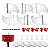 6 Stück Futterautomat Hühner, DIY Futterspender Hühner Futterautomat Wasserdichter Automatischer Abfallfreie Hühnerfutterautomaten Zubehör für Eimer, Behälter, Tröge