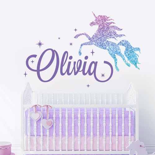 Vinilo Decorativo Unicornio Personalizable para Pared miniatura 2