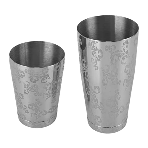 Meno Shaker da Cocktail in Acciaio Shaker per Inciso Miscelatore da Bar Boston Americano Giapponese Argento con Fondo (Fondo)