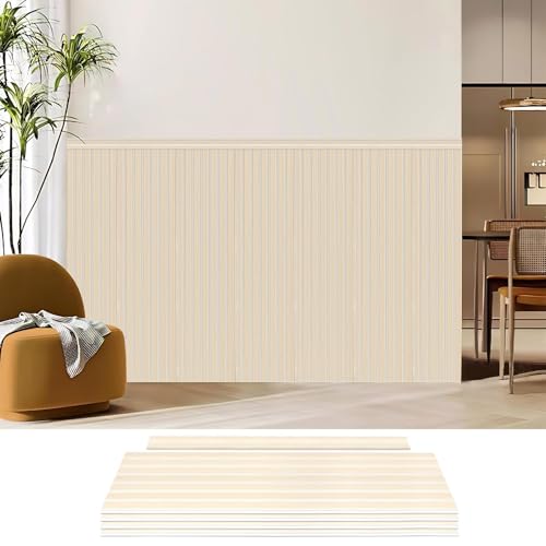 Art3d Wainscotting Wall Panel Kit, 37.8" Tall Beadboard Panels for Walls, Polystyrene Board and Batten Wall Panel Kit, Easy DIY Decorative Trim for Living Room, Kitchen, Bedroom – Covers 31 Sq.Ft