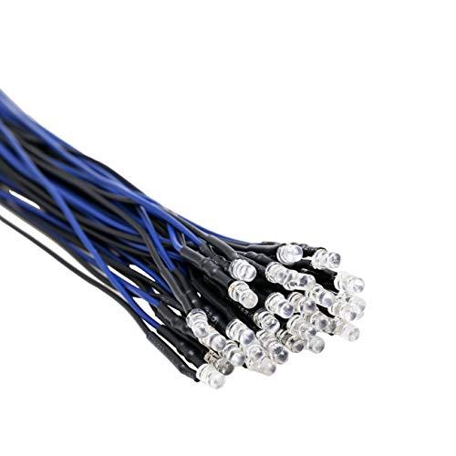 EDGELEC 30pcs 12 Volt 3mm Blue LED Lights Emitting...