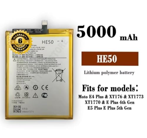 Image of THE BATTERY STORE Original HE50 Battery for Motorola E4 Plus / XT1770 XT1773 XT1771 XT1775 XT1924-3 T1770 Battery with 6 Month Warranty**** (H9)