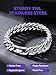 Richsteel 12mm Wide Stainless Steel Link Curb Chain Bracelet for Men 8.2 Inch