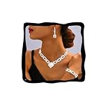 Fashband Crystal Bridal Wedding Jewelry Set Silver Rhinestone Necklace Earrings Sets Formal Costume Jewelry for Women and Brides (S-B, One Size)