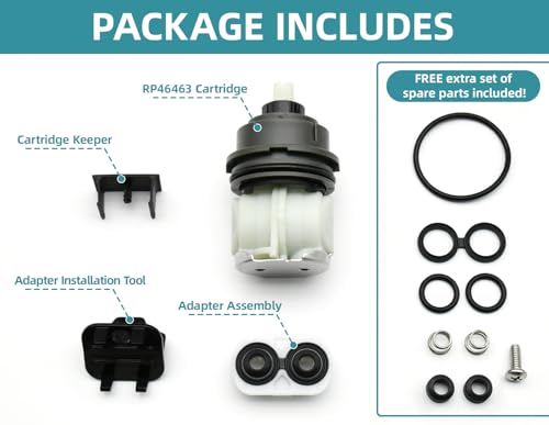 Image of RP46463 Cartridge Compatible with Delta Monitor 17 Series (2006-Present) Dual Function Bath Tub and Shower Faucet Plumbing Parts Shower Faucet Cartridge with Seat and Spring Adapter