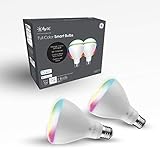 C by GE BR30 Smart Light Bulbs with Bluetooth, Flood Light Bulbs, Full Color Changing, Alexa and Google Home Compatible, 2-Pack (Packaging May Vary)
