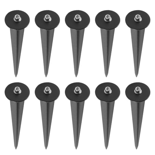 Orivin Lot de 10 piquets pour éclairage de sol, support de douille pour lampe de projection, piquets fixes et pointus pour extérieur