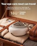 RENPHO masażer do oczu z ciepłem, kompresja powietrza Bluetooth muzyka ładowalna terapia oczu masażer dla zmniejszenia zmęczenia oczu ciemne koła torby na oczy suche oczy poprawiają sen (A-White)