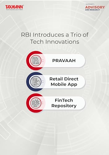 livre Taxmann's Analysis | RBI Introduces a Trio of Tech Innovations – PRAVAAH | Retail Direct Mobile App | FinTech Repository Balancing (English Edition)